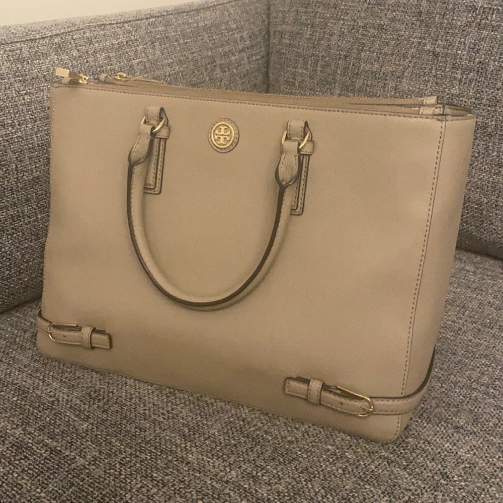 Tory Burch double zip tote with shoulder strap